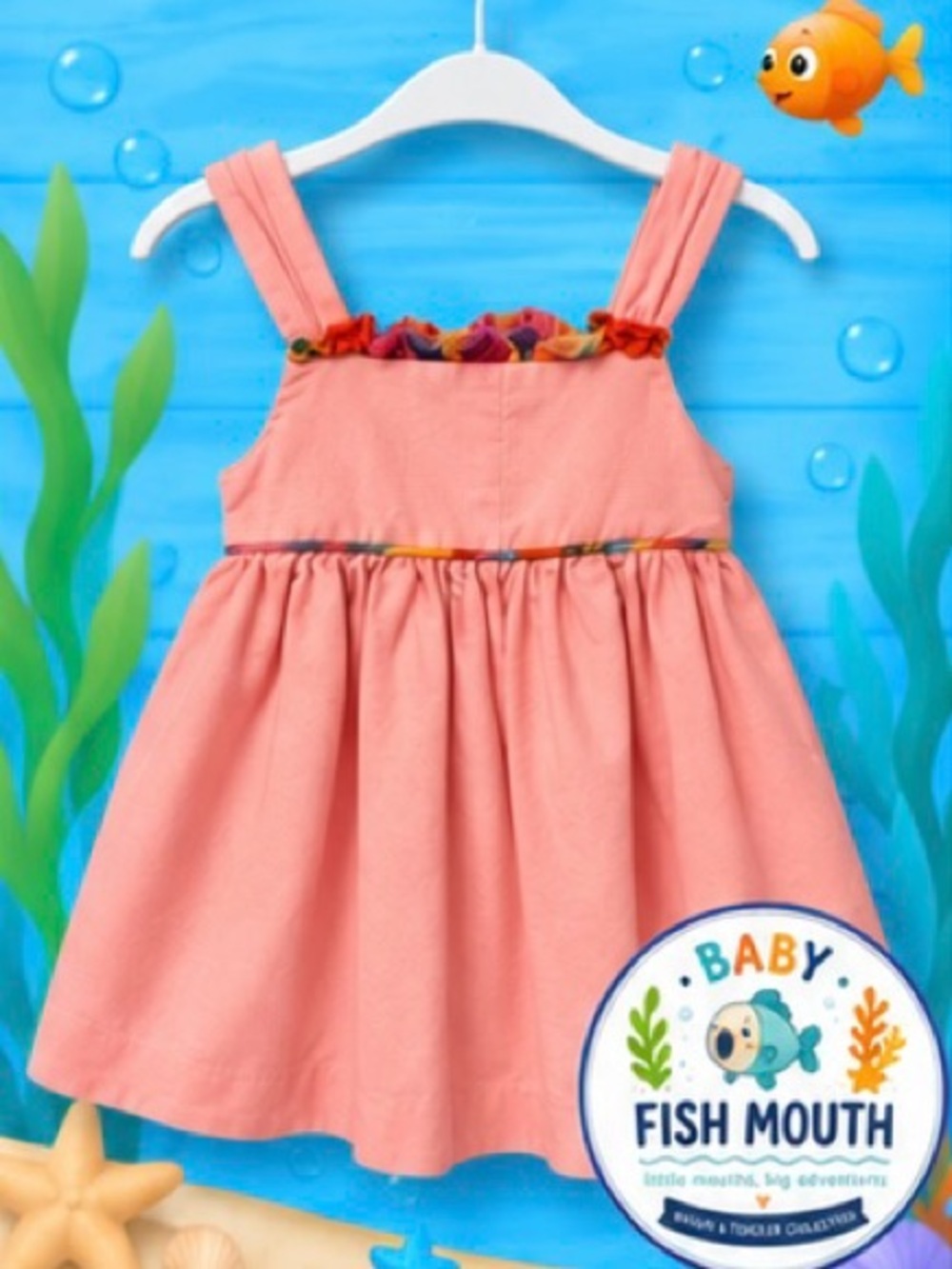 Ralph Lauren Baby Girl Pink Pinafore Dress 6M | Baby Fish Mouth Curated 🐟